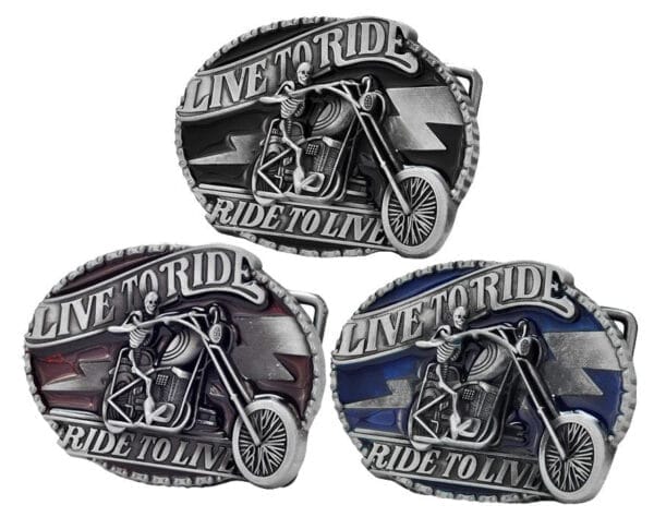 Live to Ride Motorcycle Biker Belt Buckle 1367