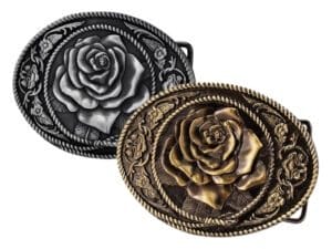 Western Cowgirl Vintage Bronze Rose Belt Buckle 1461