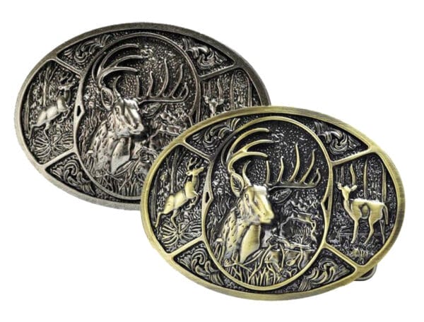 Deer Hunting Woods Buck Southern Antler Head Belt Buckle