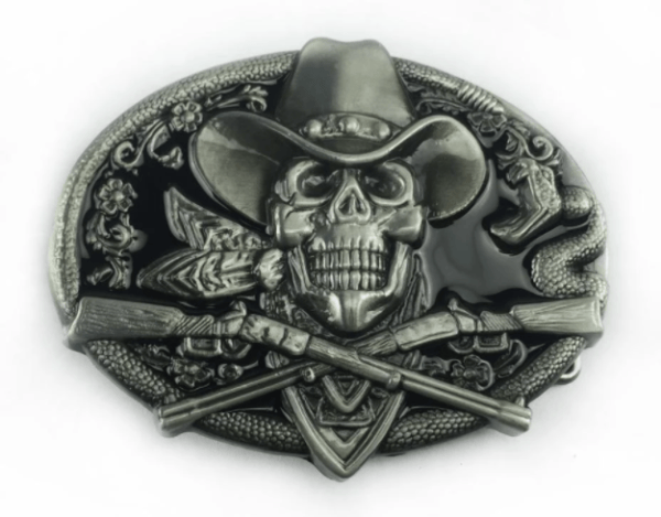 Black LUXURIOUS Skull belt buckle 1234BK