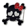 Wholesale RED Girly Skull and Crossbones with Bow Belt Buckle 1496