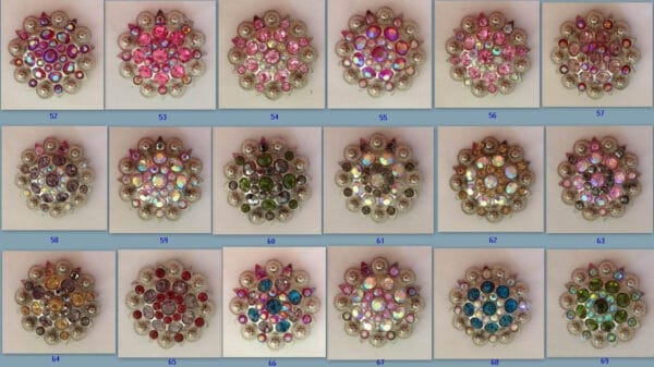 12 Wholesale Western Rhinestone Berry Conchos CH128