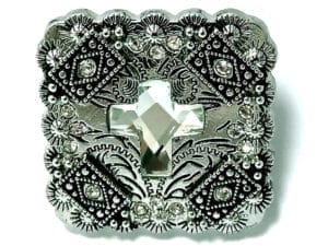 12 Wholesale Western Square Berry clear CROSS conchos CH1631