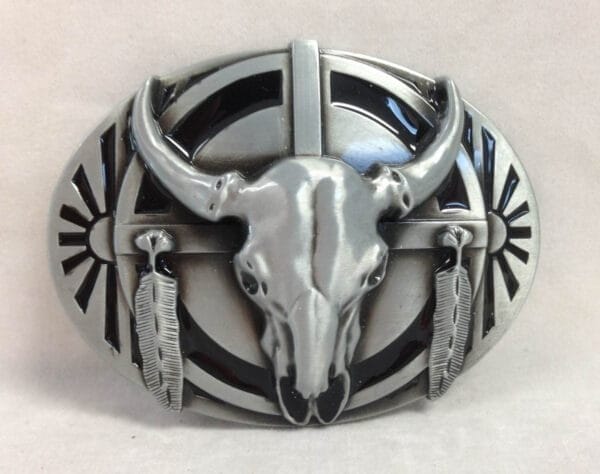 Wholesale longhorn bull cowboy belt buckle 1191
