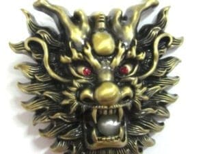 Wholesale Dragon Head with Pearl Snap On Belt Buckle Chinese Mythology 1638BNZ
