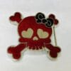 Wholesale RED Girly Skull and Crossbones with Bow Belt Buckle 1496
