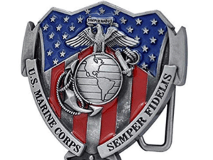 US Marine Corps Belt Buckle Semper Fi Marines Fidelis 1302