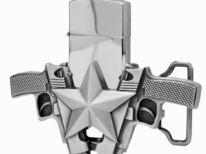 Wholesale Duo Silver Guns and Star Lighter Belt Buckle 1323