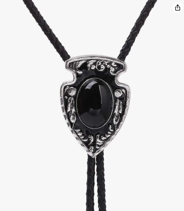 Western Cowboy Bolo Tie Rodeo Necktie Leather Western BT123BK