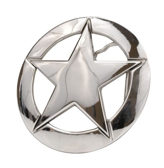 High Polish Nickle Deputy Ranger Star Badge Belt Buckle 1167