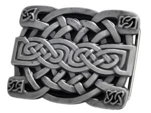 Silver Irish Celtic Knot Mesh Design Belt Buckle Medieval 1516