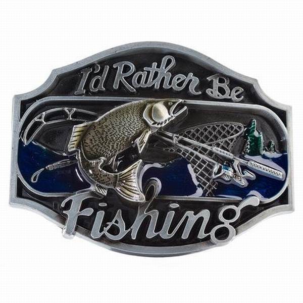 I'd Rather be fishing belt buckle bass fishing