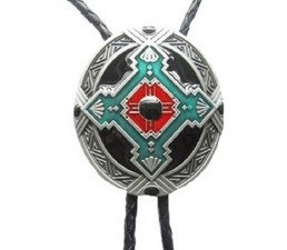 Western Cowboy Native American Indian Art Bolo Tie BT002