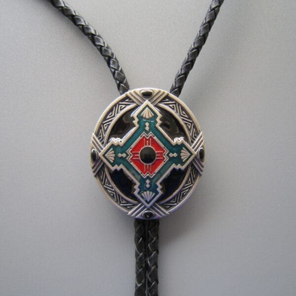 Western Cowboy Native American Indian Art Bolo Tie BT002