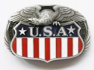 USA FLAG EAGLE HEAD Belt Buckle Wholesale 1635