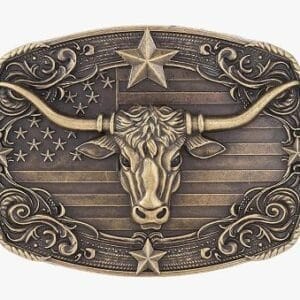 Wholesale Long Horn Belt Buckle For Men 1792BNZ