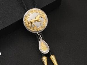 Western Cowboy Bolo Tie Rodeo Necktie Leather Cord Pendant Necklace BT131