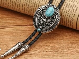 Western Cowboy Bolo Tie Rodeo Necktie Leather Cord Pendant Necklace BT133