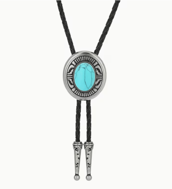 Western Cowboy Bolo Tie Rodeo Necktie Leather Cord Pendant Necklace BT128