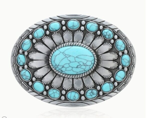 Wholesale Turquoise Oval Belt Buckle 1366
